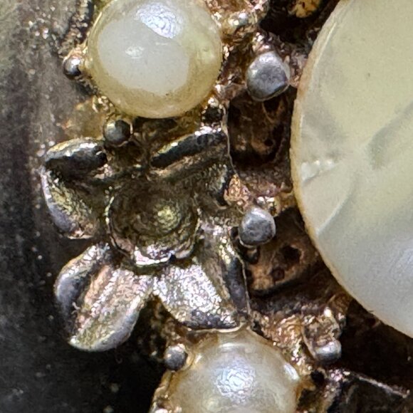 Vtg Pocket Size Portable Butler Ashtray Pill Box MultiColor Rhinestones jw1480 - Picture 10 of 15